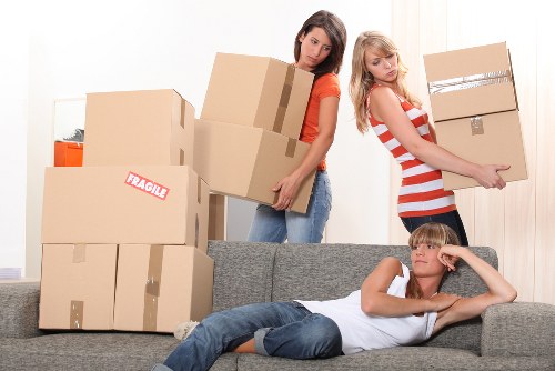 Careful loading of boxes and furniture during a Twickenham flat move