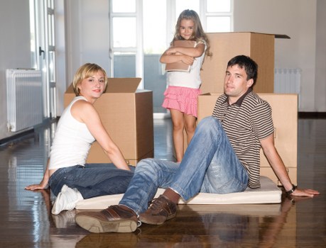 Careful loading of boxes and furniture for a compact house move